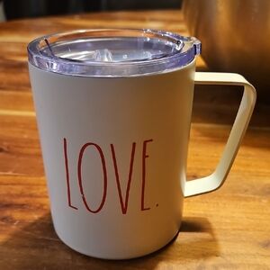 Rae Dunn LOVE. stainless steel tumbler with lid